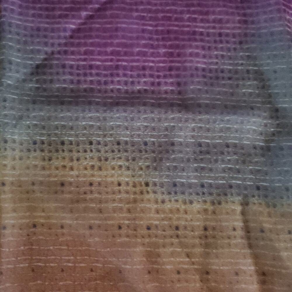 Vintage Scarf BURGUNDY AMBER OMBRE Sheer Chiffon 20" SQUARE - Picture 8 of 9